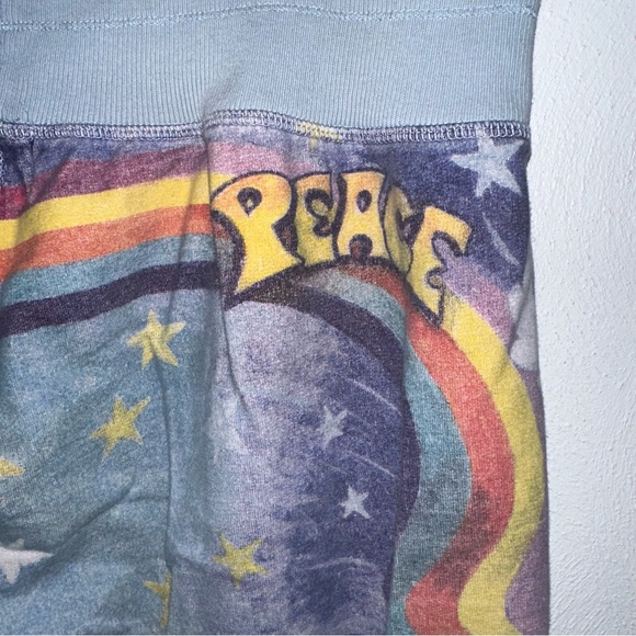 Y2K Lucky Love & Peace Retro Hippie Capri Sweatpants - Picture 6 of 10